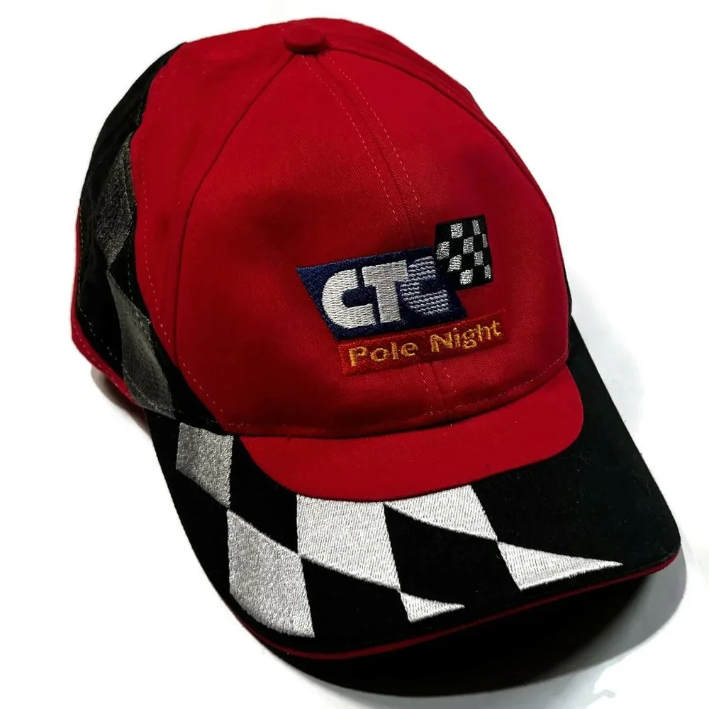 CTC Pole‎ Night Hat Red Adjustable Falcon Headwear Nascar Racing Cap